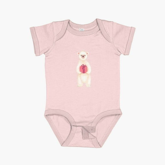 Polly the generous polar bear Short Sleeve Baby One-Piece - 1268
