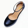 thumbnail image 4 of FSJ Women Retro Round Closed Toe Sandals Studded Rivet Platform Ankle Strap Chunky Block Heel Pumps Office Church Shoes Size 10 Blue, 4 of 5