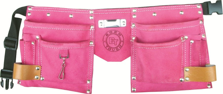 Born Tough Women's Suede Leather Pink Tool Pouch Bag Belt 