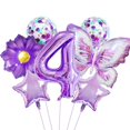 thumbnail image 1 of Set de decoración de fiesta JNNIMTRDAE morado para niñas de cuarto cumpleaños, 1 of 5