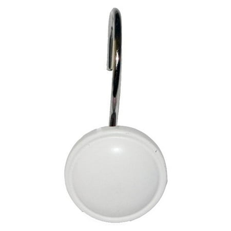 Color Rounds" Resin Shower Curtain Hooks in White