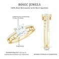 thumbnail image 6 of Rosec Jewels Moissanite Princess Cut Engagement Ring 1 Carat - D-VS1 Quality Moissanite Double Band Ring for Women, 10K Yellow Gold, US 10.00, 6 of 7