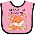 thumbnail image 3 of Inktastic My Safta Loves Me- Little Fox Boys or Girls Baby Bib, 3 of 4