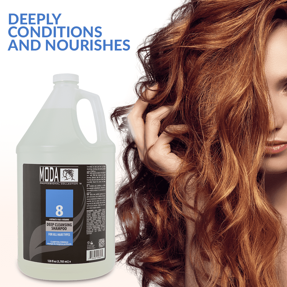 MODA - Shampoo, Cleansing For All Hair Types - Nourishing Formula - 128Oz