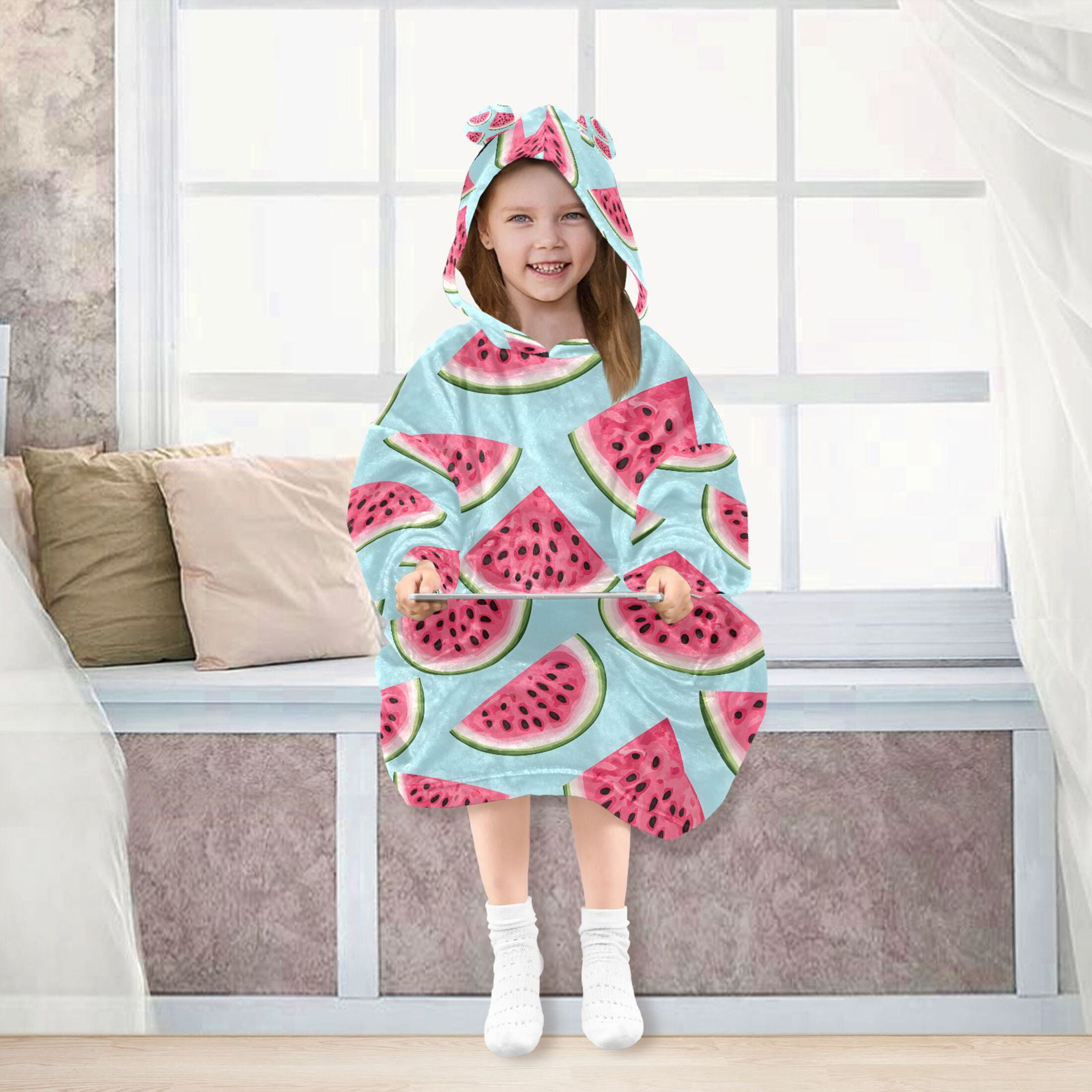 joogoo Wearable Blanket Hoodie for Watermelons Oversized Sherpa Hooded 3-14 YR M