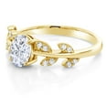thumbnail image 5 of Gem Stone King 18K Yellow Gold Plated Silver Ring Set with Moissanite (1.11 Cttw), 5 of 7