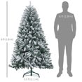 thumbnail image 3 of HOMCOM 6ft Flocked Artificial Christmas Tree with Metal Stand, Hinged Tips, 3 of 10