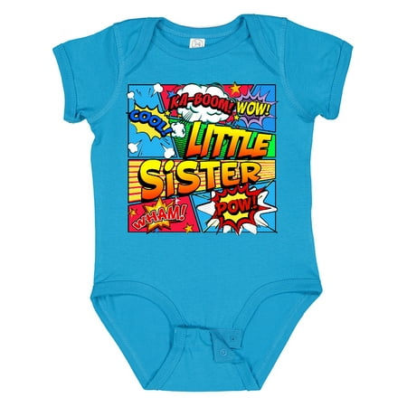 

Inktastic Little Sister Comic Book Gift Baby Girl Bodysuit