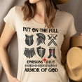 thumbnail image 4 of Christian Armor of God T-Shirt – Ephesians 6:13-17 Graphic Tee with Full Armor Illustration , Natural, Size M, 4 of 6