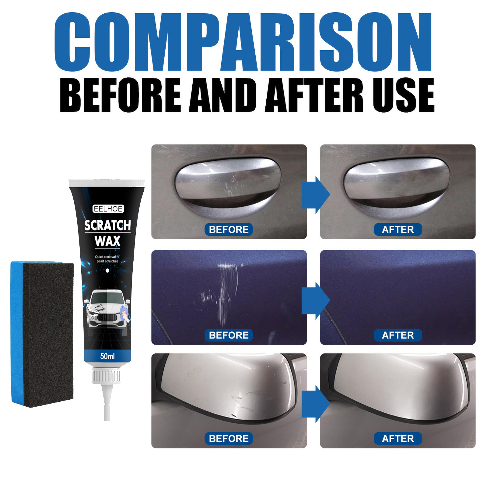 VIAFLY EELHOE Car Scratch Swirl Repair Kit Polishing Wax Cream Paint