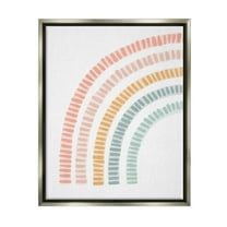 Stupell Industries Minimal Pastel Rainbow Landscape Painting Gray Floater Framed Canvas Art Print Wall Art, 17 x 21