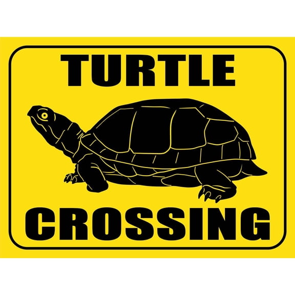 Turtle Crossing Metal Sign Caution Danger Safety Security Warning Notice Signs Size: 8 x 12 inch