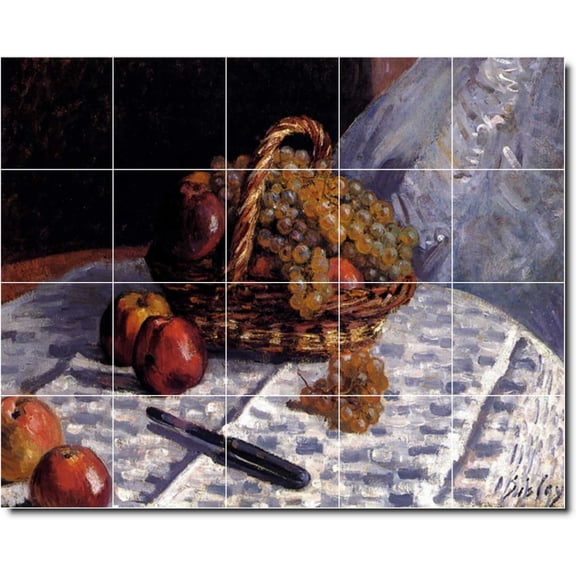Ceramic Tile Mural-Alfred Sisley Fruit Vegetables 15. 21.25" w x 17" h using (20) 4.25 x 4.25 ceramic tiles