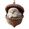 thumbnail image 1 of Adornos colgantes de bellota de animales del bosque, acrílicos, para árbol de Navidad, con diseños de ardilla, conejo y poni, colgantes planos 2D para regalar en las fiestas., 1 of 8
