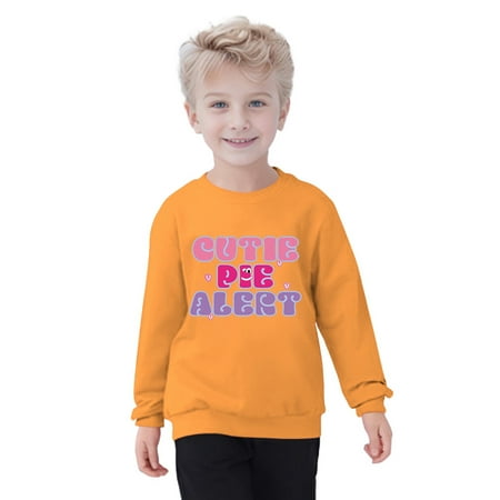 

Bjutir Toddler Kids Soft Tops Girls And Boy Winter Long Sleeves Plus Hoodie Letter Printed Casual Thick Warm Round Neck Childrens Wear 4-5 Years
