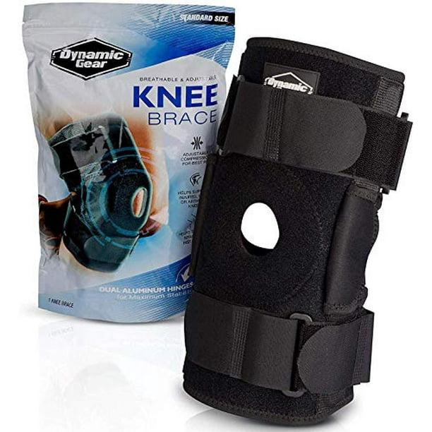 Dynamic Gear Open Patella Stabilizing Knee Brace with Dual Aluminum