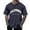 Dark Blue, variant on Men's Oversized Summer Crew Neck Short Sleeve T-Shirt with City Print, Loose Casual, Raglan Sleeves with Pleats, 3D Printing, Polyester/Spandex