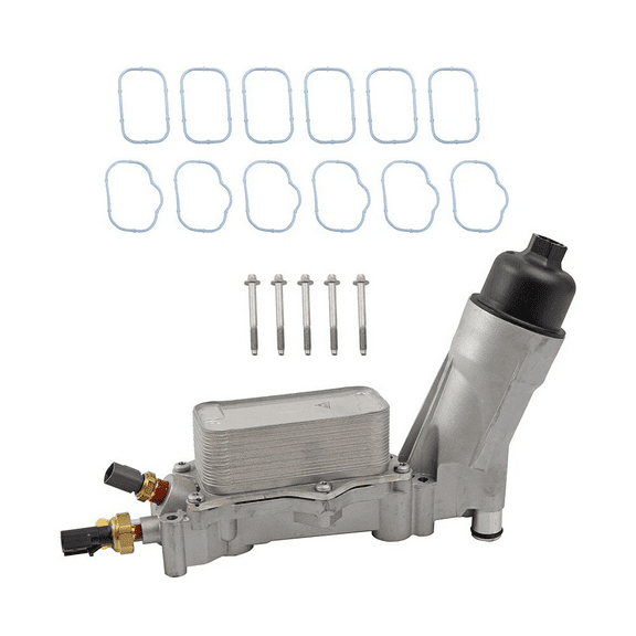 Woudy Aluminum Engine Oil Cooler Filter Housing Fits 2011-2016 Dodge Jeep Chrysler Ram3.6L