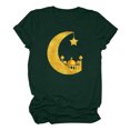thumbnail image 5 of Penkiiy Muslim Ramadan T-Shirt for Women Women's Summer Moon Graphic Shirts Cute Boho Short Sleeve Round Neck Tee Girls Casual Loose Blouses L Green, 5 of 6