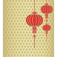 thumbnail image 3 of Asian Duvet Cover Set, Oriental Folk Baroque Repeating Pattern Background New Year Celebration Art, Decorative 3 Piece Bedding Set with 2 Pillow Shams, Calking Size, Earth Yellow and Red, by Ambesonne, 3 of 3