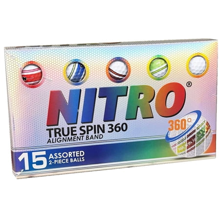 Nitro Truespin 360 Alignment Golf Balls [15-Ball] Assorted