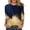 Dark Blue, variant on PMVFHDE Womens Tops Three-Quarter Length Sleeve Round Neck Printed Tunic Blouse with Shine