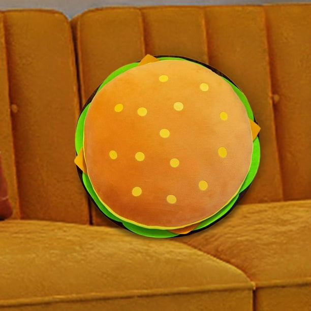 Cojín De Peluche Con Forma De Hamburguesa - Divertido, Suave Y Perfecto Para Abrazar O Decorar