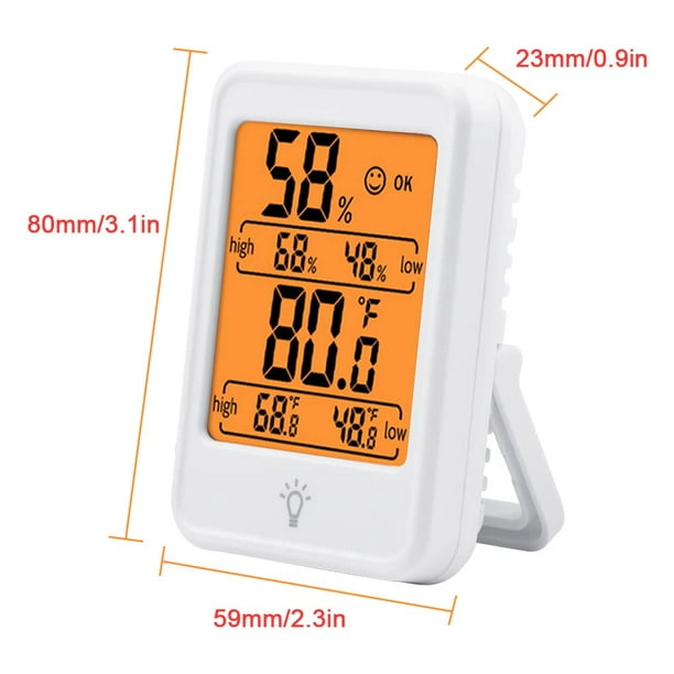 Lot de 2] Hygromètre TIQUS Indicateur de jauge d'humidité Thermomètre  intérieur numérique Moniteur de température et d'humidité ambiante 