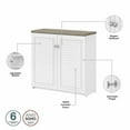 thumbnail image 3 of Pemberly Row Petite Armoire de Rangement avec Portes en Blanc et Gris, 3 of 7