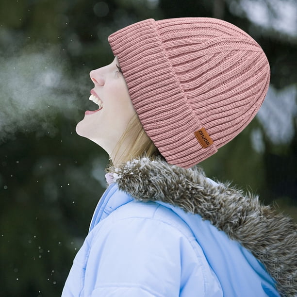 onlyliua ¡ ¡Ofertas Del Día! ¡Liquidación! Gorro Inverno Redondo Homem E Mulher, Simples E Versátil, Malha Lã, Aba, Acolchoado, Dupla Camada, Exterior