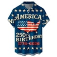 thumbnail image 3 of Mens Patriotic 4th of July Shirts Vintage Short Sleeve Flag Print Hawaiian Casual Button Down Shirt, 3 of 5