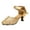 Gold, variant on Elegant Women's Middle Heel Dance Shoes Featuring Lace Hollow Out Design And Sparkling Sequins For Latin Ballroom Performance With Flexible Sole