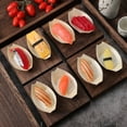 thumbnail image 4 of Pawsdot 50Pcs Japanese Style Sushi Wood Boat Khaki Color Decorative Food Plate, 4 of 8