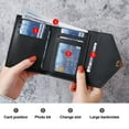 thumbnail image 4 of Artificial Leather Small Bifold Wallet Card Case Purse with ID Window Coin Pocket, 4 of 5