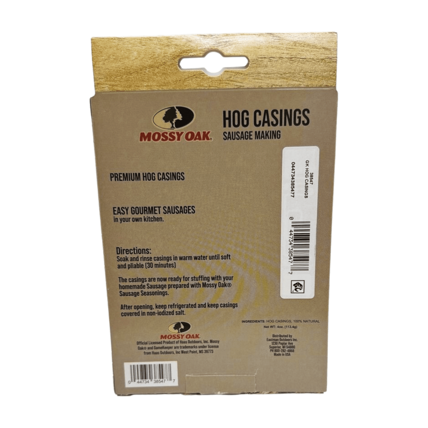 (3 pack) Mossy Oak 100% Natural Hog Casings for Sausage, 50ft Length, 4 oz, 1 Pack
