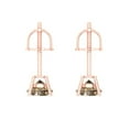 thumbnail image 4 of 0.5 Ct Round Cut Studs Champagne Crystal 18K Rose Solid Gold Everyday Dainty Earrings Screw Back, 4 of 7