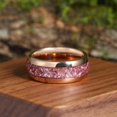 thumbnail image 2 of Pink Morganite Rose Gold Tungsten Ring For Men Anniversary Ring Statement Ring 8mm Ring, 2 of 6