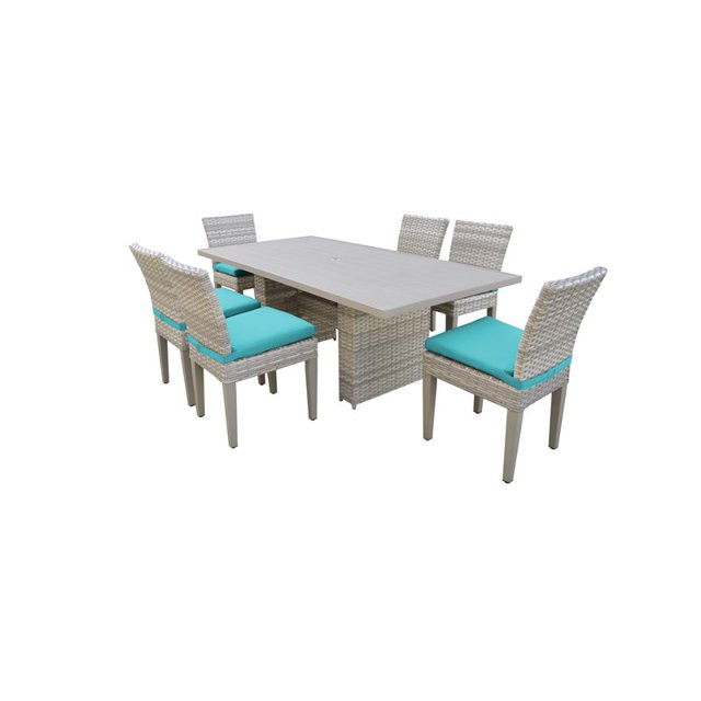 Table de Salle à Manger Patio Extérieur Rectangulaire Fairmont avec 6 Chaises Sans Bras