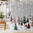 thumbnail image 6 of Christmas Shower Curtains for Bathroom, Snowman Checked Xmas Tree Snowflake Winter Grey Waterproof Fabric Shower Curtain for Bathroom Bathtub Decoration, Machine Washable, 72"x84", 6 of 9