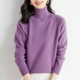 thumbnail image 2 of AherBiu Winter Tops for Women High Neck Knitted Sweater Shirts Thermal Warm Basic Pullover Blouse, 2 of 3