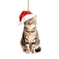 thumbnail image 6 of WKSCLPAI Flat‑Printed Pet Cat Acrylic Christmas Hanging Ornament, Cute Xmas Pendant for Indoor Home Holiday & Party Decoration, Style B, 6 of 8