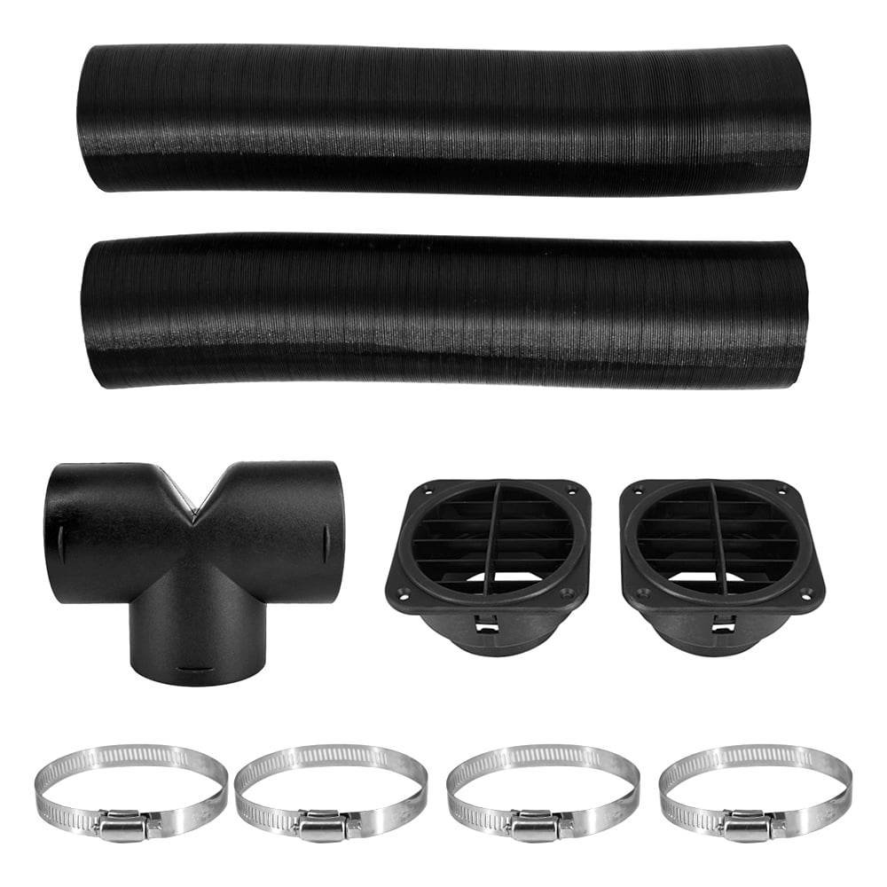 Air Ducting 2pcs Warm Air Vent Outlet 75mm Plastic Ducting Heater and T-Shaped Tee Telescopic Hose Compatible with Webasto Eberspacher Propex