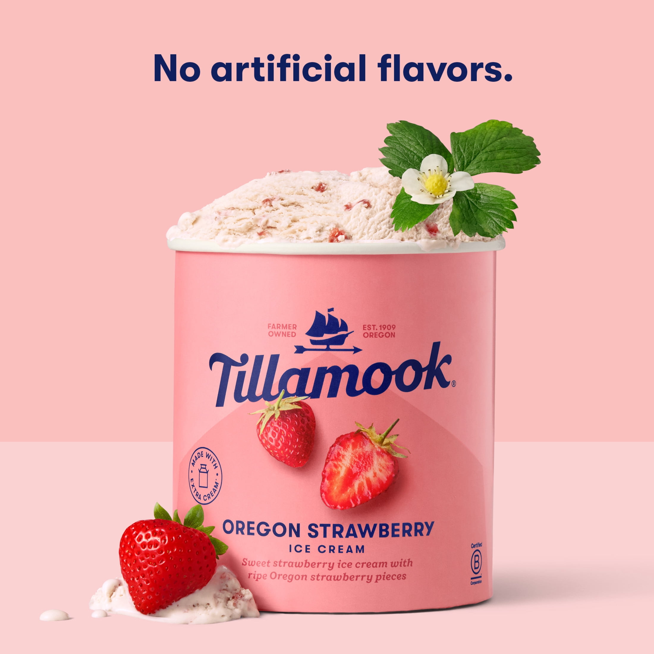 Tillamook Oregon Strawberry Ice Cream, 48 oz