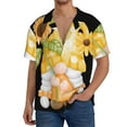 thumbnail image 3 of Honeii 's Sunflower Gnomes 3 for men's short-sleeved button-up collared shirt featuring a pocket, perfect for beach vacations, and travel adventures., 3 of 5