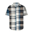 thumbnail image 4 of Handshe Mens Button Up Shirts Short Sleeve Plaid Printed Lapel Dress Shirt Vintage Classic Bowling T-Shirts, 4 of 6