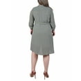 thumbnail image 3 of NY Collection Women's Plus Size Long Roll Tab Sleeve Dobby Dress, 3 of 4