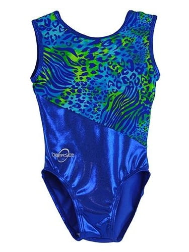 CL Child 8-10 years Green Chevron Obersee Girls Gymnastics Leotards One-Piece Athletic Activewear Girls Dance Outfit Girls & Womens Sizes | O3GL002CL 