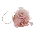 thumbnail image 2 of Qiopertar Vintage Fascinator Hat, Flower Mesh Ribbons Feathers Headband Clip, Tea Party Bridal Cocktail Headwear for Women Girls, Pink, 2 of 6