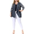 thumbnail image 2 of MODA NOVA Juniors' Plus Size Long Sleeve Mixed Striped Cardigan, 2 of 6