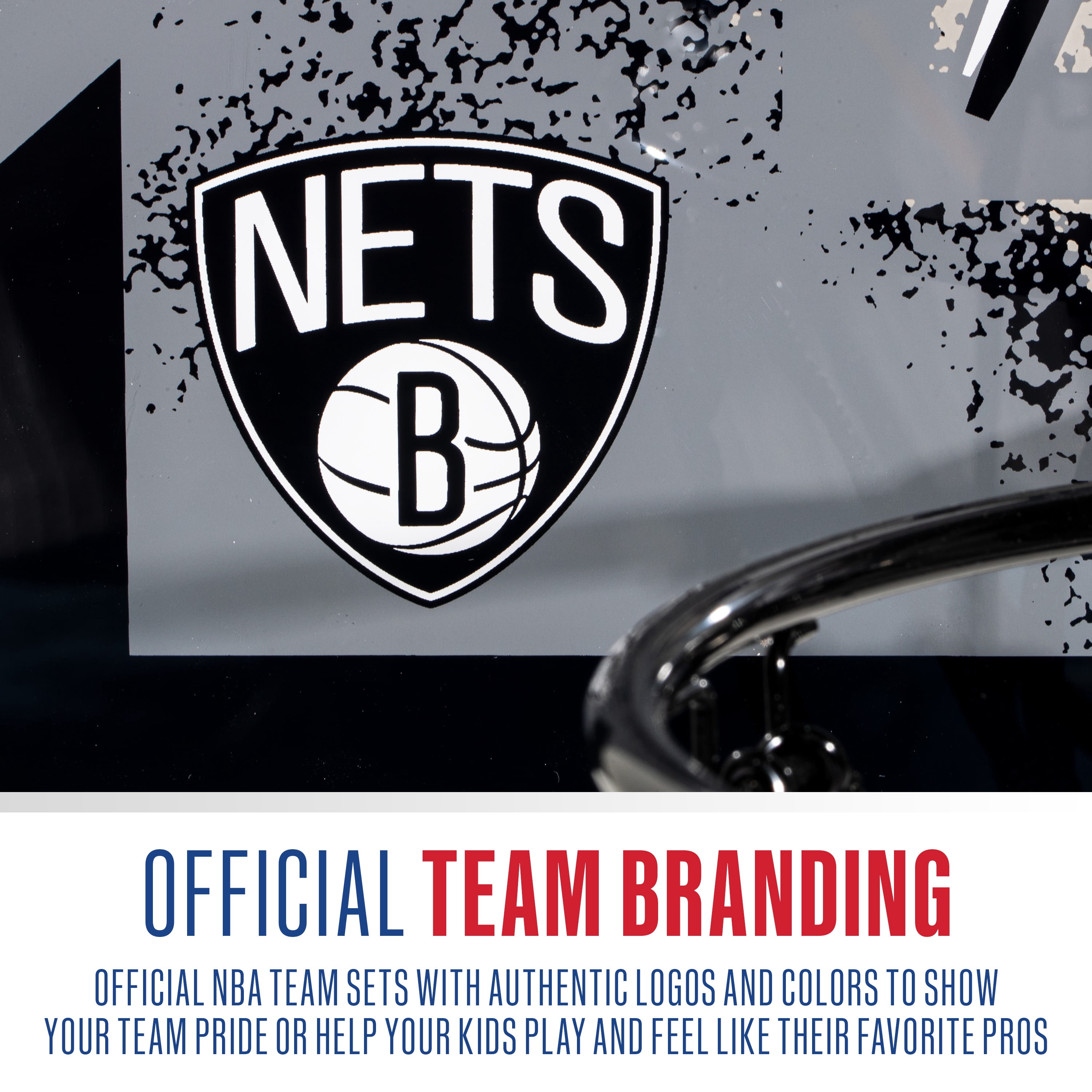 Franklin Sports NBA Brooklyn Nets Over the Door Basketball Hoop - Kids Indoor Basketball Hoop with Mini Basketball - NBA Fan Shop Mini Hoop for Bedroom + Office - Over the Door Mini Hoop Set